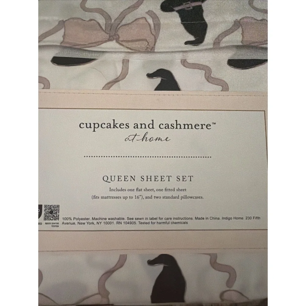 Cupcakes & Cashmere Halloween Bows & Witch Hats 4-Piece Queen Sheet Set Mauve